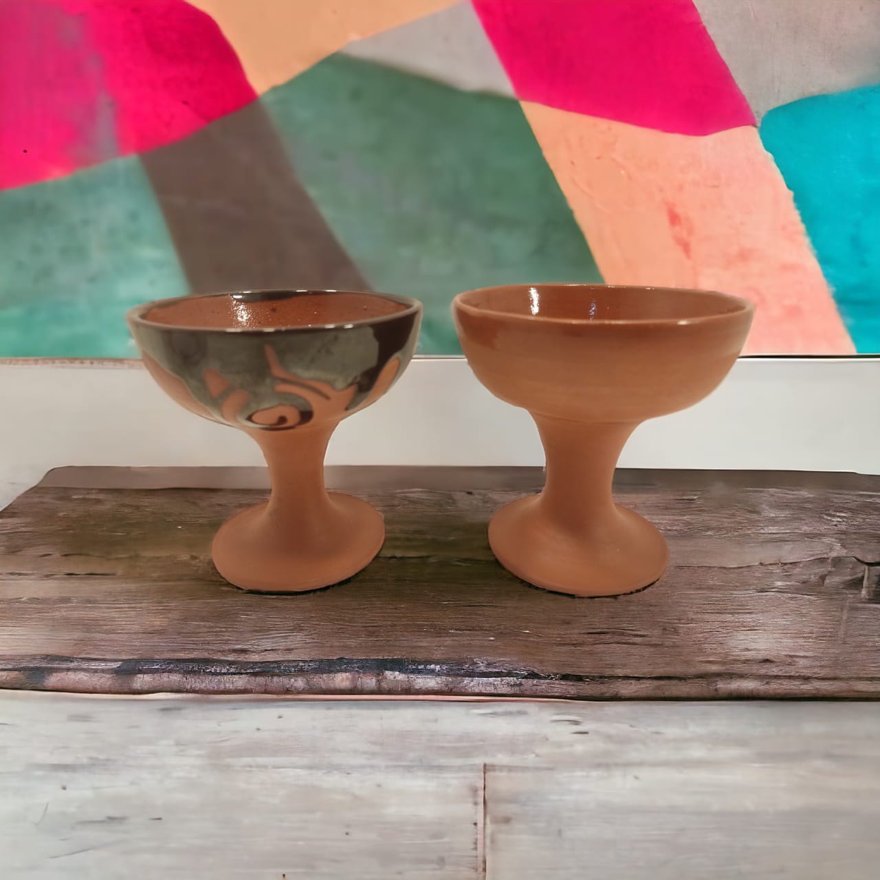 Eco-Friendly Terracotta Ice Cream Bowls – 2-Pack Handmade Clay Bowls by Nature Touch Handicrafts